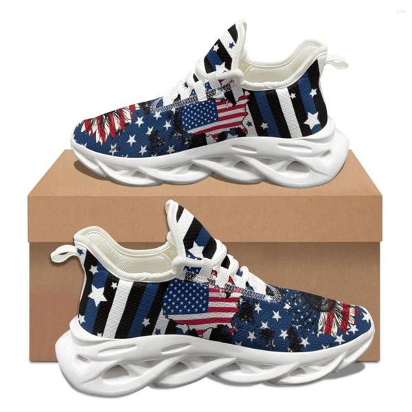 Chaussures décontractées American Country Flag Eagle Pattern Femme Male Mâle Tennis d'hiver Automne Outdoor Work Bougnable Pruisible Soft Flats Sneakers