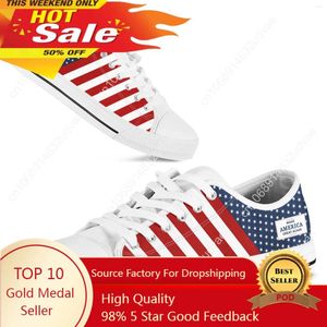 Casual schoenen American Flag Maga vierde van juli vrouwen zomer canvas gevulkaniseerde flats plus maat 45/46