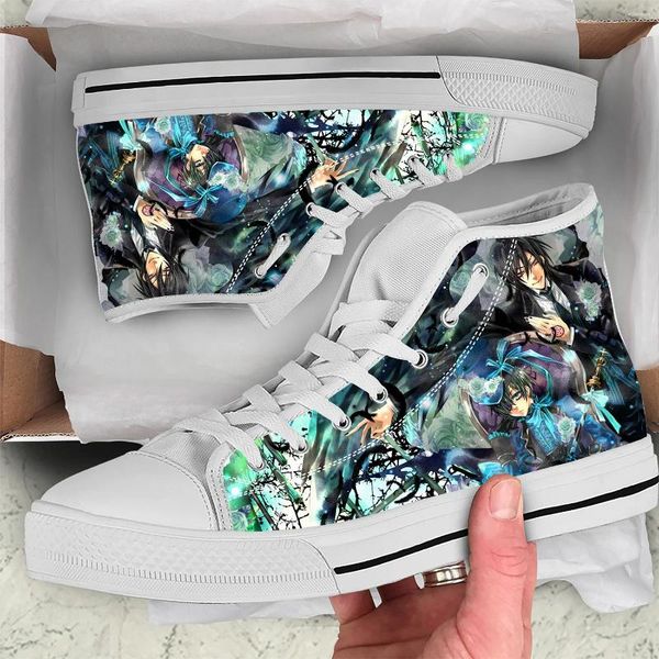 Zapatos informales Anime Black Butler 3d Print imprime Mujeres Menores Estudiantes zapatillas de zapatilla