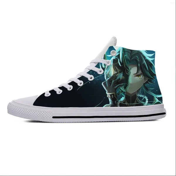 Chaussures décontractées Anime dessin animé manga jeu genshin Impact xiao Summer Breathable Men Women Sneakers High Top Lightweight Board