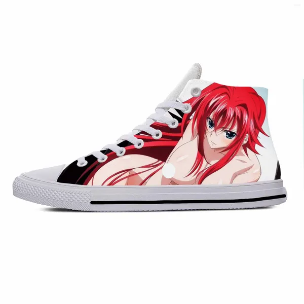 Chaussures décontractées anime manga dessin animé lycée dxd rias gremory hremphable hommes femmes baskets top plate-forme légère