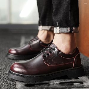 Zapatos casuales Llegada Estilo británico Cuero natural Conjuntos perezosos Conducción transpirable Hombres Oxfords Moda Vestido de marca Adulto