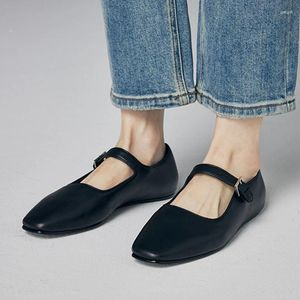 Casual schoenen aankomst dames Mary Jane Soft Leather Ladies Flats Office Loafers Mocasines Luxe ontwerper 5C