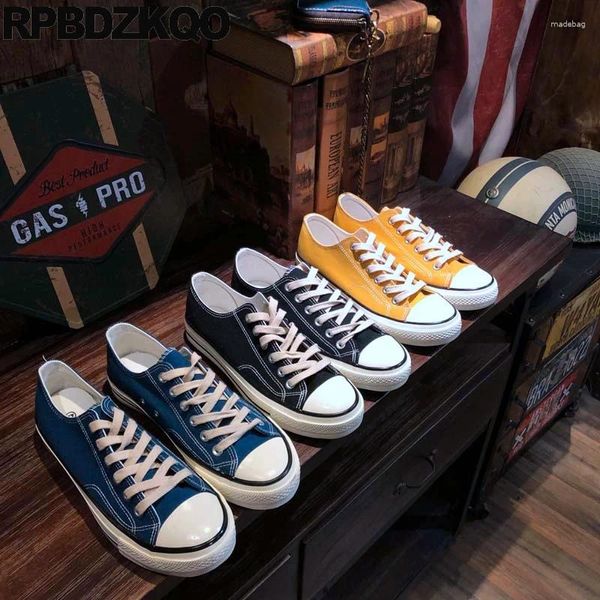 Zapatos casuales zapatillas atléticas vulcanizan deportes lienzo para hombres dulces de lujo de lujo para entrenadores japoneses de punta redonda de pisos hechos a mano de goma