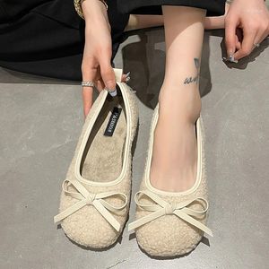Casual Schoenen Herfst En Winter Mary Jane Pluche Dames 2024 Koreaanse Versie Mode Bovenkleding Slip-On Zapatos