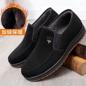 Chaussures décontractées automne et hiver pour hommes avec coton épaissie de vieille cachemire de Pékin