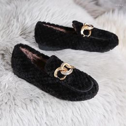 Casual schoenen Herfst en winter Wollen loafers Lam Plus Kasjmier Zwangere vrouwen Antislip katoen Zapatos Para Mujer