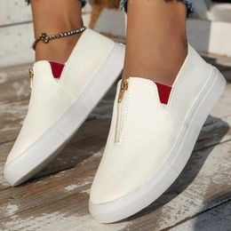 Chaussures décontractées Automne Fashion Femme 2024 Front Zipper Design Women's Farm's FlAt Simple Versatile Ladies Locs Zapatos Mujer