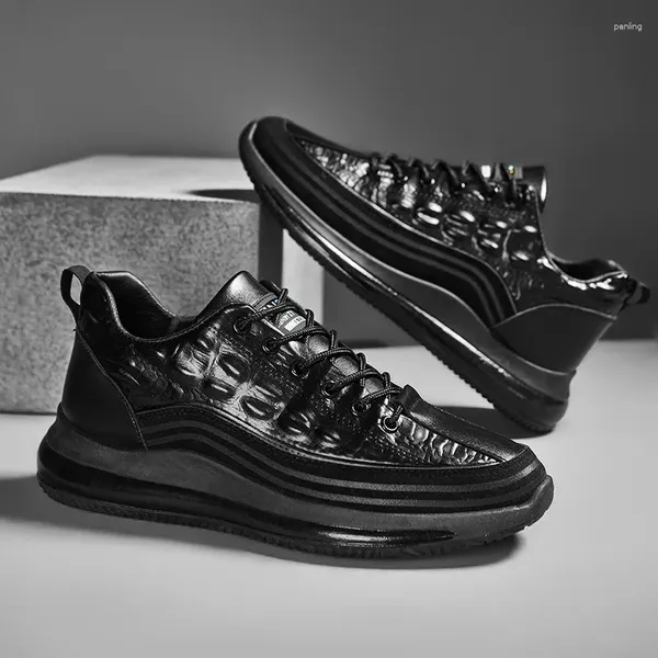 Chaussures décontractées automne fausse cowhers crocodile imprimer des baskets homme chaussure bottes de chaussures de luxe masculin