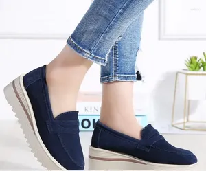 Casual schoenen herfst dames flats leren platform sneakers slip-on loafers dames suède klimplanten