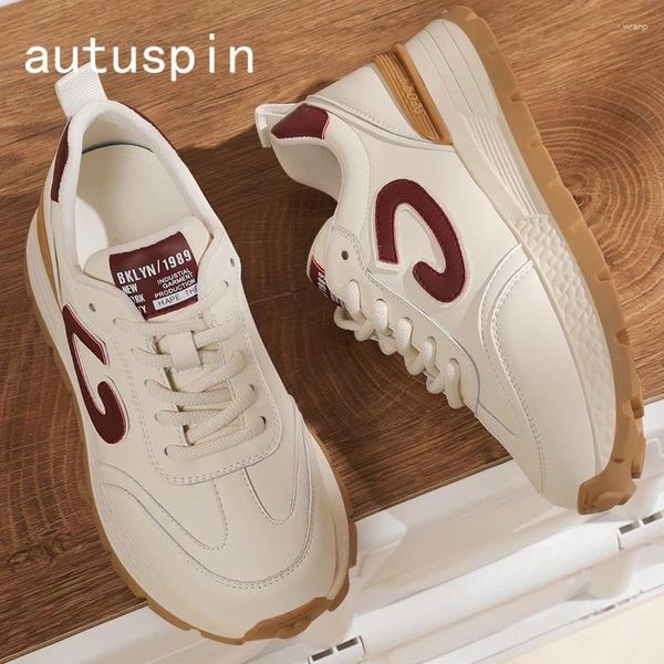 Chaussures décontractées Audispin 4cm Vulcanize Vulcanize Plateforme de cuir authentique printemps Sneaky Femey Sneaky High Brand Fashion Sneakers