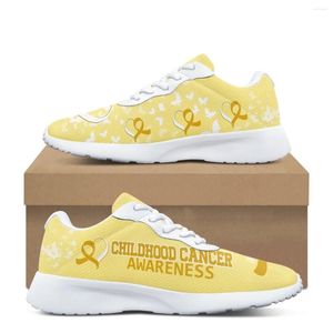 Chaussures décontractées Conscience Sunflower Ribbon Women's Lace Up Jogging Cyy Sneaker Durable Gym Sneakers Teen Print on Demand Tenis Masculino