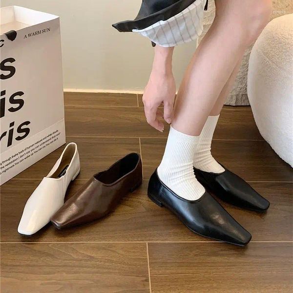 Chaussures décontractées Bailamos femmes chaussures plates printemps automne confortable doux bateau mocassins ballerine peu profonde bout pointu Ballet plat Muje