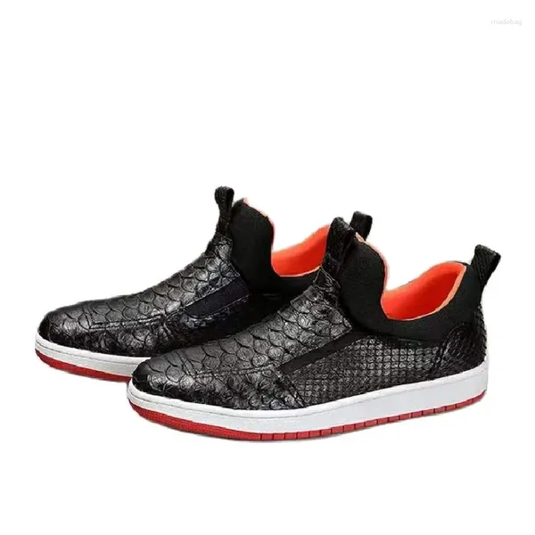Chaussures décontractées BATMO 2024 Arrivée Mode Peau de serpent Casual Hommes Mâle Véritable Cuir Blanc Sneaker PDD65