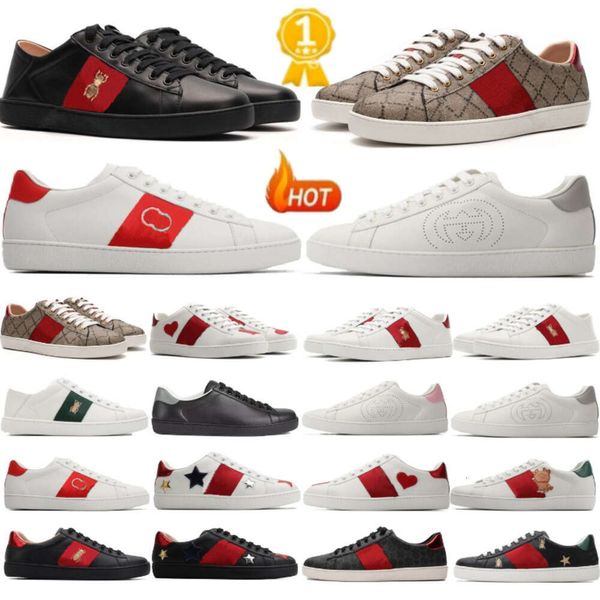 Chaussures décontractées Bee Ace Baskets Low Femme Chaussure avec boîte Sports Entraîneurs Designer Tiger Brodé Noir Blanc Vert Stripes Marche Hommes Femmes Belle YT1105