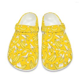 Chaussures décontractées Beliodome Jaune Banane Design Sabots de jardin pour femmes Sandale d'été Légère Marche Sport Unisexe Adultes Clog Beach