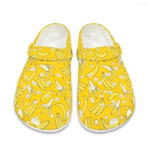 Chaussures décontractées Beliodome Jaune Banane Design Sabots de jardin pour femmes Sandale d'été Légère Marche Sport Unisexe Adultes Clog Beach