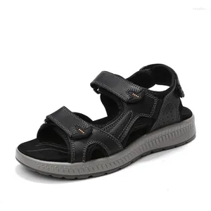 Vrijetijdsschoenen Big Size Herensandalen Zomer Echt leer Romeinse stijl Strand Zacht Comfortabel Man buitenshuis