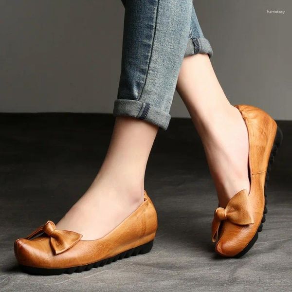 Chaussures décontractées Birkuir pointu à orteil Bow Femmes Corège arrière Band élastique Soft Great Le cuir invisible Talon Luxury