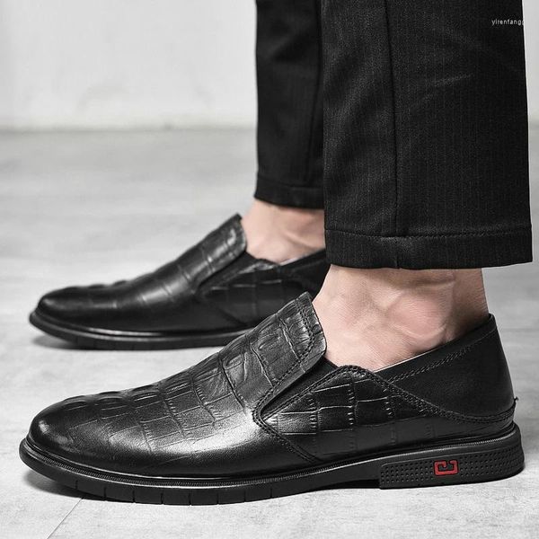 Chaussures décontractées Crocodile Modèle Modèles pour hommes formels Slip-on Véritable entreprise de mocassin en cuir authentique