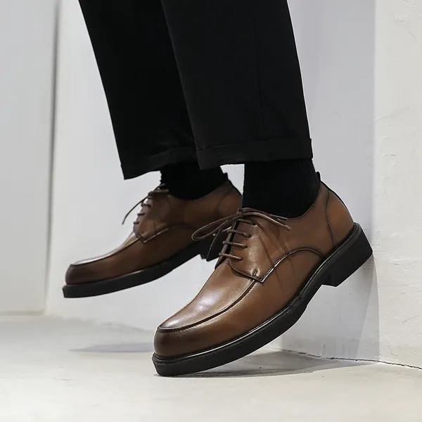 Chaussures décontractées Black Men Fashion Brands confortables 2024 de haute qualité masculine à lacets marron extérieur randonnée A11