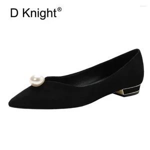 Chaussures décontractées noir Point Toe peu profonde Femmes Flats Loafer Perle Plat Travail BAT BATUILLE 34-40