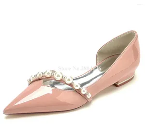Chaussures décontractées Bling White Pearls décoré des pompes à talon épais