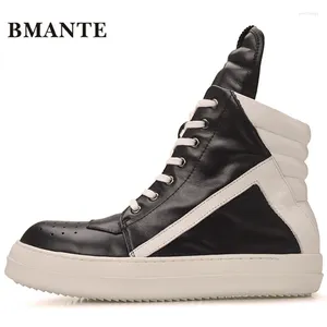 Casual schoenen bmante mannen high-top enkel laarzen echte lederen heren sneaker luxe platform veter zip winter gotisch donker owen