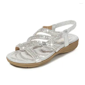 Zapatos informales moda bohemia Sandalias de Mujer cuñas chanclas de Mujer Sandalias de tacón bajo de verano para Mujer femenina 2024