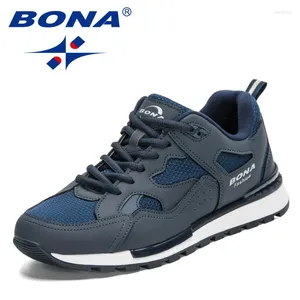 Chaussures décontractées Bona 2024 Designers Durable Sole Man Walking Footwear Trendt Sneakers Men Breatchable Soft Bottom Leisure