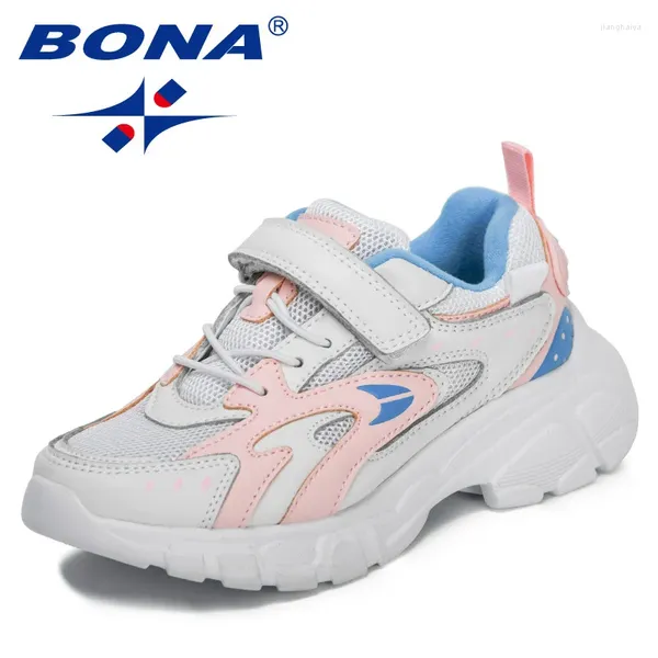 Chaussures décontractées Bona 2024 Designers Light Sneakers Mesh Breathable Sport Children Jogging Walking Resistant Outdoor Child