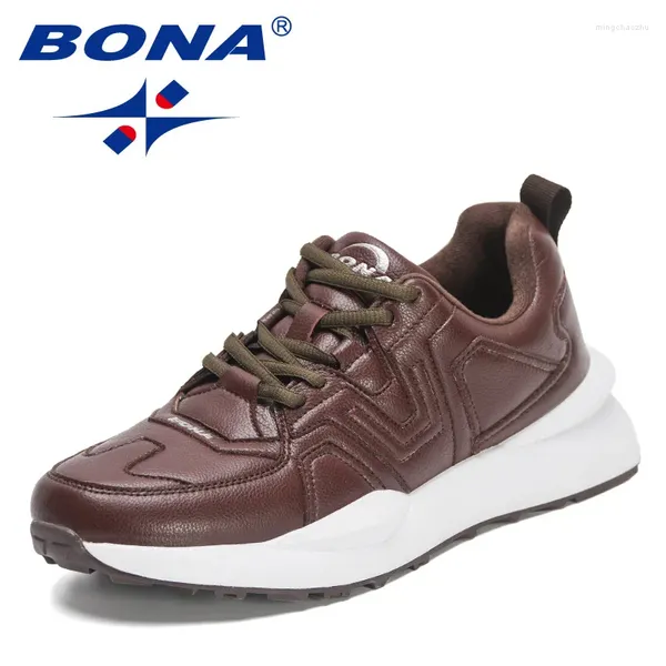 Zapatos casuales BONA 2024 Diseñadores Low Top Cómodo Trabajo plano Hombres Estilo británico Oficina Mansculino Cómodo