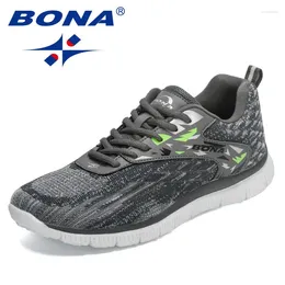 Chaussures décontractées Bona 2024 Designers Soft Running Lightweight Breathable Sneakers Man Jogging Walking Athletic Training Shoe Mansculino