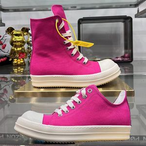 Casual schoenen laarzen Rosy Red Women enkel ademend canvas plat veter high-top high-top sneakers lente herfst grote maat vrouw