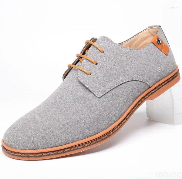 Zapatos informales de marca para hombre, zapatillas clásicas Oxford de piel de ante, talla grande 38-46, Calzado cómodo, primavera 2024