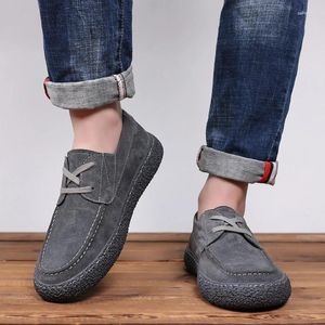 Zapatos casuales de marca transpirables con cordones gris para hombre moda de verano mocasines de gamuza mocasines Homme Lofer hombre