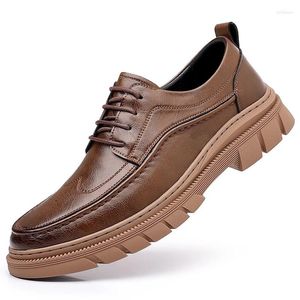 Chaussures décontractées Marque Brogues Men Cuir Businel Forme Male Bureau Male Bure