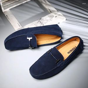 Zapatos casuales de diseño de marca hombres centavo mocasines genuinos de cuero genuino pisos de estilo británico conduciendo sapatos para hombre