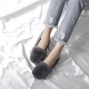 Chaussures décontractées Brand Designer Fur Mocasins Mes aussi grandes taille 9,5 Far Flat Slip on Loofers Femmes Flats Creepers Sapato Feminino