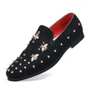 Chaussures décontractées marque italien rivet motif de mariage homme habillé rouge noir authentine cuir business formel plus taille