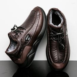 Chaussures décontractées de marque d'hiver pour hommes, bottes de neige épaisses en peluche, chaudes, imperméables et respirantes, baskets occidentales