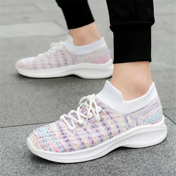 Zapatos informales transpirables de punto para mujer, zapatillas de deporte amarillas vulcanizadas naranjas, botas marrones, deportivas funcionales Tenismasculine China Beskete