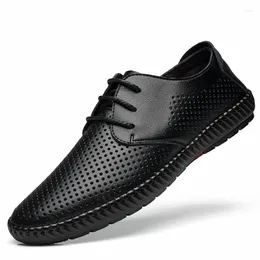 Chaussures décontractées Homme en cuir authentique Hommes pour hommes Sandales Summer Luxury Designer Los Zapatos Hombres