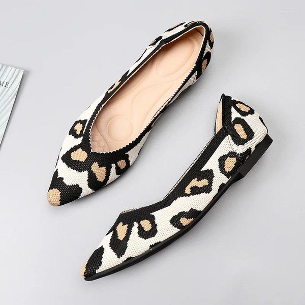 Chaussures décontractées Polyester Femmes Spring Flats Points Points Points Ballerines Lanquettes Stretch Stretch Trinted Daily Robe confortable