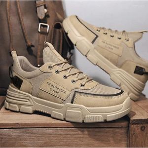 Zapatos casuales De malla De tendencia para Hombre, Zapatillas con cordones para Hombre, botines De trabajo con plataforma, Zapatillas De Hombre