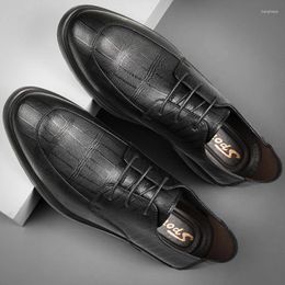 Chaussures décontractées Cuir Business For Men Automne Luxury Fonds confortables Slip on Black Office Career Shoe Non Zapatos Hombre