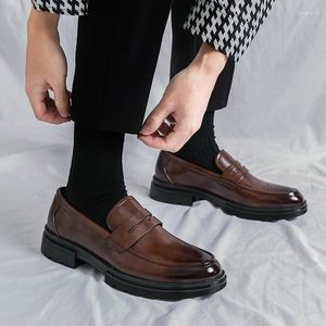 Chaussures décontractées Business Leather Mens Fashion Penny Mandis habiller classique formel oxford pour hommes élégantes messieurs