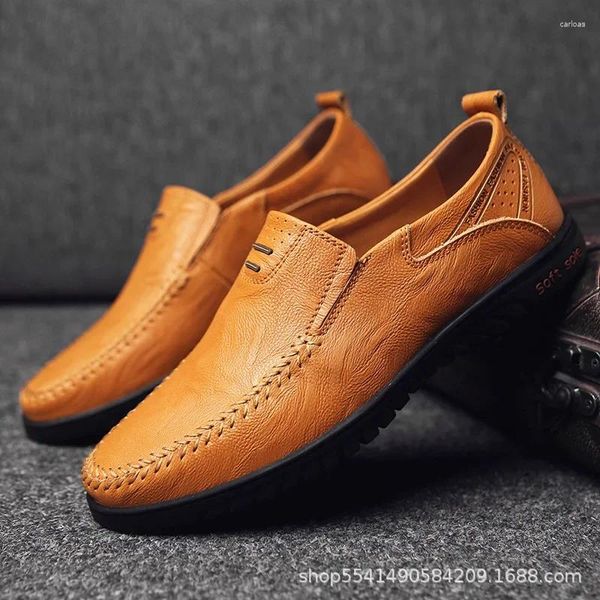 Chaussures décontractées Business Plus taille pour hommes faits à la main les mocassins en cuir authentiques britanniques mocassins