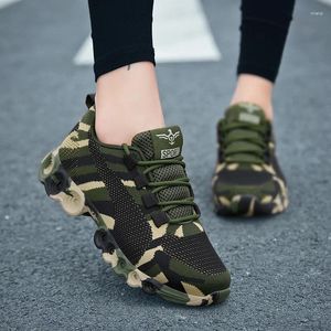 Zapatos Casuales Camuflaje Moda Deportes Trabajo Señoras Transpirable Verde Ejército Unisex Running