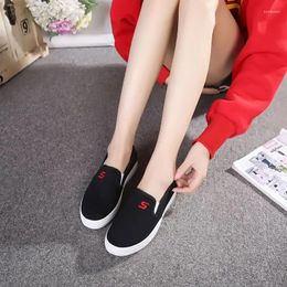 Chaussures décontractées Toile Slip on For Woman Woman Footwear Flat 2024 Offre 39 Offre Spring Korean Sale in Fashion Light A